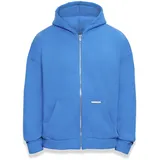 dropsize Bazix Republiq Super Heavy Blank Zip Hoodie - Blau