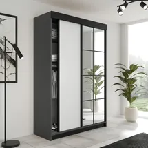 kier furniture Schiebetürenschrank Lamaro 138 x 205 x 59 cm Graphit/Weiß