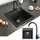 Bergström Spülbecken Schwarz, 49 x 50 cm mit Armatur Schwarz