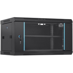 VEVOR 6U Netzwerk-Serverschrank zur Wandmontage, 15,5'' tief, Server-Rack-Schrankgehäuse, max. 200 lbs. Bodenmontierte Ladekapazität, mit abschließbaren Glastür-Seitenwänden, für IT-Geräte, A/V-Geräte