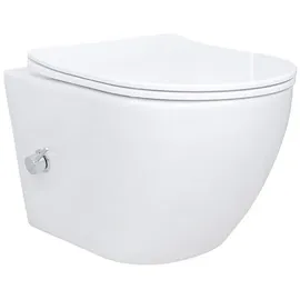 Belvit Spülrandloses Hänge WC Set mit WC-Sitz Weiß