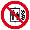 Verbotsschild Aufzug im Brandfall nicht benutzen Folie selbstklebend (Ø) 100mm ISO 7010 1St.
