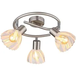 Deckenleuchte Deckenlampe Rondell Wohnzimmerleuchte silber 3 flammig verstellbar