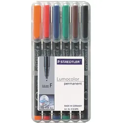 STAEDTLER Lumocolor 318 - Marker - permanent - verschiedene Farben - 0.6 mm - fe