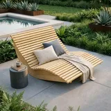 Home Deluxe Wellenholzliege 120 x 120 x 188 cm Braun