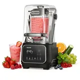 VEVOR Standmixer 2 L Smoothie Mixer mit Schutzabdeckung 2200 W Crushed Ice Maker mit Selbstreinigungsfunktion Einstellbarer Drehzahl 6 Voreingestellte Programme Smoothies Eiscrushing Pürees Schwarz