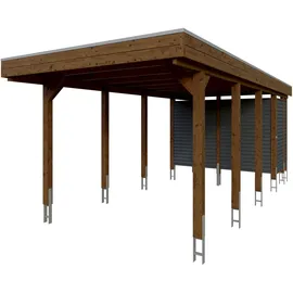 SKANHOLZ Friesland Hybrid Set 12 3,14 x 7,08 m nussbaum inkl. Abstellraum