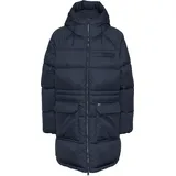 Tommy Jeans Damen, Daunenmantel MIDI Puffer mit Kapuze, blau (Dark night navy), XS