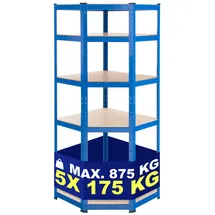 CLP Eckregal Metall 100x80x180 cm blau
