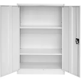 Mendler Aktenschrank HWC-H17, Stahlschrank Büroschrank Schrank, 2 Türen abschließbar Metall ~ 140x90x40cm grau