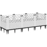 vidaXL Pflanzkasten mit Erdspießen 123,5 x 43,5 x 43,5 cm Weiß