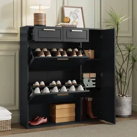 stilvora Schuhschrank 95 x 107 x 24 cm 2 Fächer / schwarz