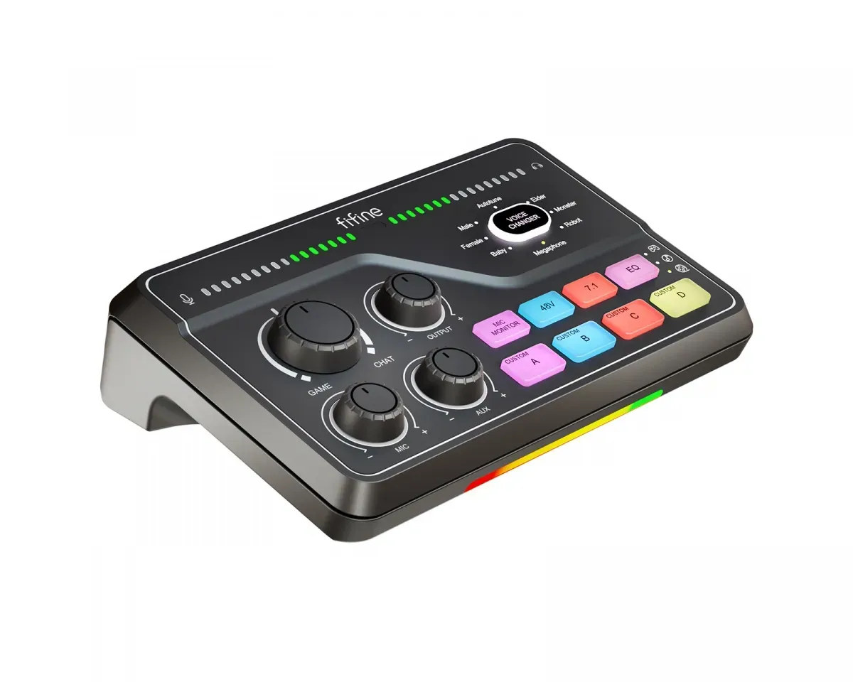 Fifine AmpliGame SC8 Audiomixer - Schwarz