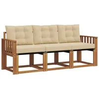 vidaXL Outdoor-Sofagarnitur 3-tlg. Natur/Beige