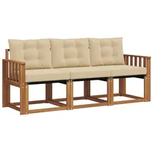 vidaXL Outdoor-Sofagarnitur 3-tlg. Natur/Beige