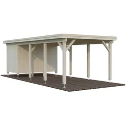 Palmako Carport Karl 23,1 m2 mit Geräteraum - naturbelassen