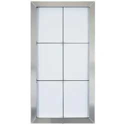 Securit® Edelstahl LED Infotafel – 6xA4 – Farbige LEDs – Fernbedienung – Wand- oder Stangenmontage – Ohne Standfuß – Wetterfest