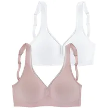 PETITE FLEUR T-Shirt-BH Damen rosa+weiß Gr.90C