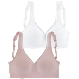 PETITE FLEUR T-Shirt-BH Damen rosa+weiß Gr.90C