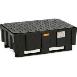 CEMO Euro-PE-Auffangwanne 250/2 mit Zulassung 2 Kufen PE-Rost
