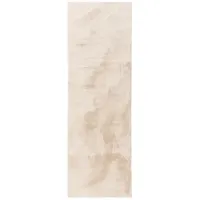 benuta basic - Kunstfell-Teppich, Beige 80x300 cm
