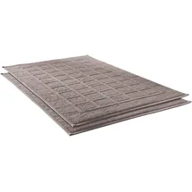Dyckhoff Badematte DYCKHOFF "Planet" Gr. 10, grau (taupe), H:3mm, Baumwolle, Badematten, Badematte, Baumwolle, 2er Set Hotelmatte
