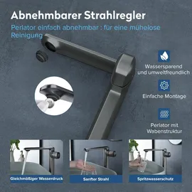 doporro Waschtischarmatur Grau