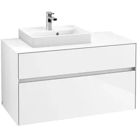 Villeroy & Boch Collaro Waschbeckenunterschrank 100 x 55 cm Glossy White