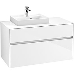 Villeroy & Boch Collaro Waschtischunterschrank C01400DH 100x54,8x50cm, Waschtisch links, Glossy White