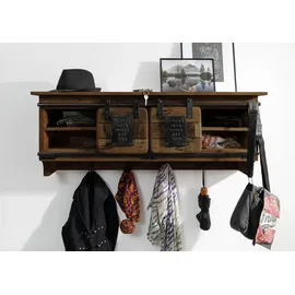 Massivmoebel24 Wandgarderobe Mango 115 x 30 x 45 cm Braun