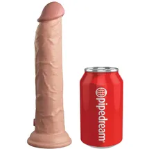 King Cock Elite Naturvibrator „9“ Vibrating + Dual Density Silicone Cock with Remote“, hautfarben hell