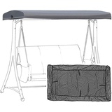 Sonnendach für Hollywoodschaukel, Erastzbezug Hollywoodschaukel Dachbezug Dachplane Wasserdichter und UV-Schutz aus 210D-Oxford-Gewebe für Garten-Schaukel Ersatzdach (Size:195x125x15cm,Color:Grau)