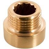 SANITOP-WINGENROTH Hahnverlängerung 18,6 mm (Rp 1/2) x 21 mm (R 1/2) Messing 10 mm