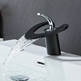 Leekayer Badarmatur Schwarz Chrom Griff Wasserhahn für Badezimmer 1 Loch Deckmontage Heißer kalter Mischer Hahn Toilette Waschbecken Wasserhahn Messing, LK-68839-BC