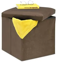 Relaxdays Sitzhocker, mit Stauraum, Braun