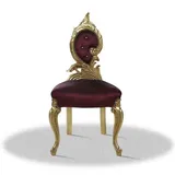 Casa Padrino Besucherstuhl Barock Salonstuhl Gold Bordeaux Rot 55 x 45 x H. 100 cm - Limited Edition