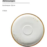 Mäser Kaffeetassen mit Untertassen, 8-tlg. braun, postsicher Set, PINTAR Brauner Rand, 935201