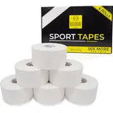 KALAHARI 4 wellness 6 Rollen Sporttape extra lang - 3,8cm x 13,7m für Bandagen und Verbände, Weiß Einheitsfarbe 13,7 m