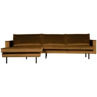 Ecksofa Rodeo Chaiselongue Samt, links Honig Gelb