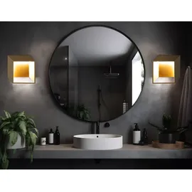 WOFI Wandlampe Innen LED Modern Wohnzimmer Wand LED Lampe Treppenhaus Innen goldfarben, Down Strahler Metall, 5,5w 400lm Warmweiß, Lxbxh 25x9,2x25 cm, Wofi 4416.01.15.8000