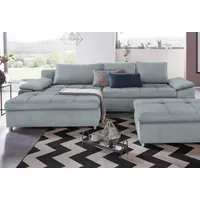 Ecksofa SIT & MORE "Labene L-Form" Sofas Gr. B/H/T: 290cm x 82cm x 90cm, Flachgewebe, Recamiere beidseitig montierbar, XXL-ohne Bettfunktion-ohne Bettkasten-ohne Federkern, grau (hellgrau) wahlweise mit Bettfunktion und Bettkasten, auch als XXL-Variante