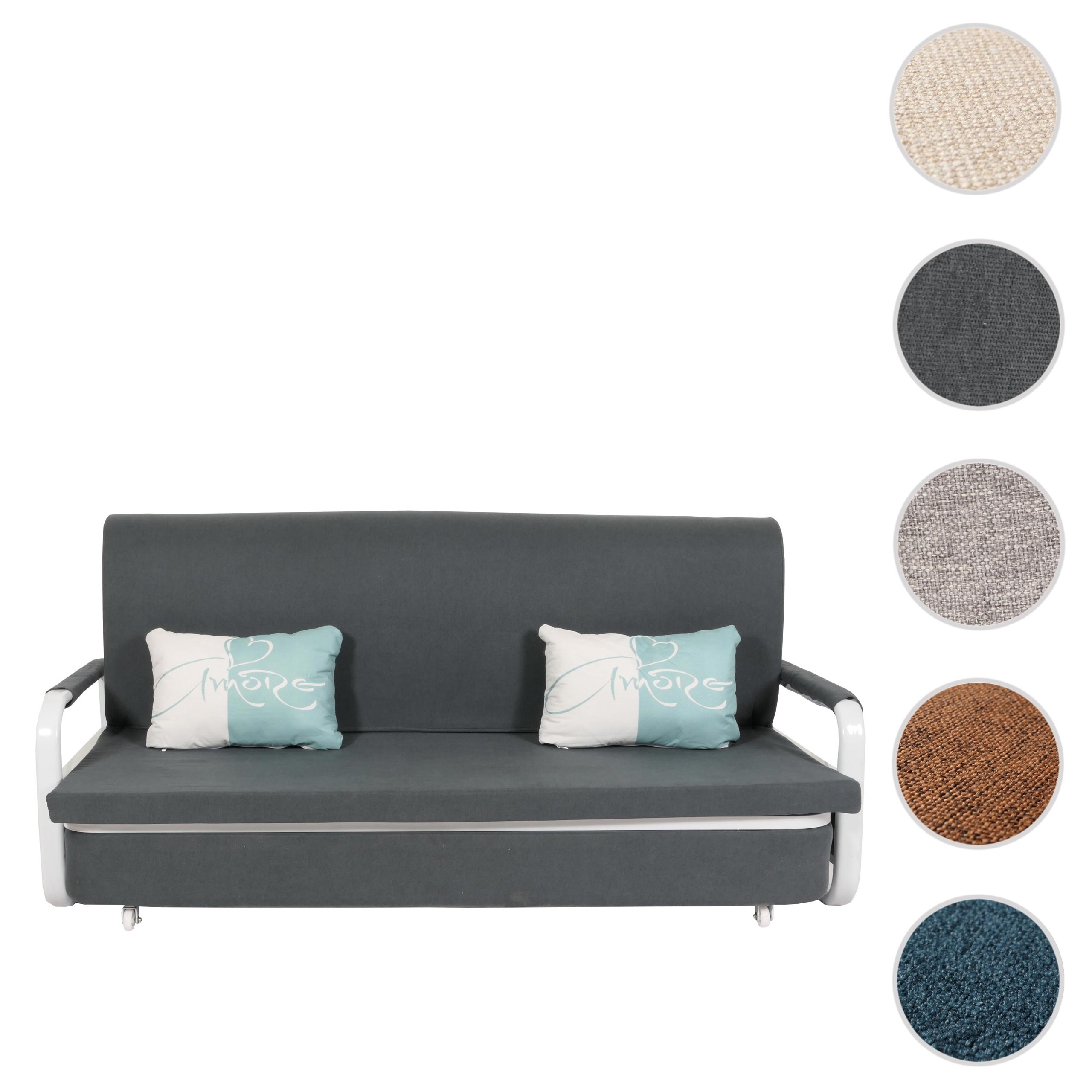 Schlafsofa HWC-M83, Schlafcouch Couch Sofa, Schlaffunktion Bettkasten Liegefläche, 190x185cm ~ Stoff