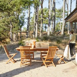 Rechteckige Outdoor-Sitzgruppe aus Akazienholz Capri 6