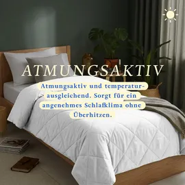 bc-agentur Bestlivings Bettdecke Weiß, leichtes Steppbett, Mikrofaser, atmungsaktiv, ohne Bettbezug nutzbar Wärmeklasse 2, auch ideal für Reisen, Camping - Weiß