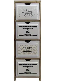 Mobili Rebecca Nachtschrank Rebecca 24 x 97 x 30 cm Braun/Weiß
