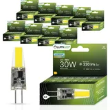 Lumiled LED Lampen G4 10er Set Leuchtmittel 3W = 30W 6500K Kaltweiß 330lm 360° 12V AC/DC Mini kleine Birne Energiesparende kein Flackern COB