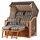 bene living bene,iving Strandkorb Komplettset Schaalsee Teak PE grau Modell 537