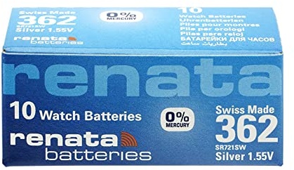 Renata Uhren Batterien für Night Star, 362, Renata Swiss Watch And Clock Batteries - In Boxes Of 10 - Each Battery Individually Packed, 1