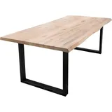Home affaire Esstisch Tristan, mit Baumkante weiß 220 cm x 77 cm x 100 cm