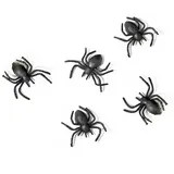 PartyDeco Spinnen Deko 3x3cm 10 Stück - Plastikspinne Dekoration Halloween Fasching - lustiger Scherzartikel Kinder - Schwarz